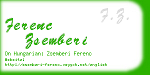 ferenc zsemberi business card